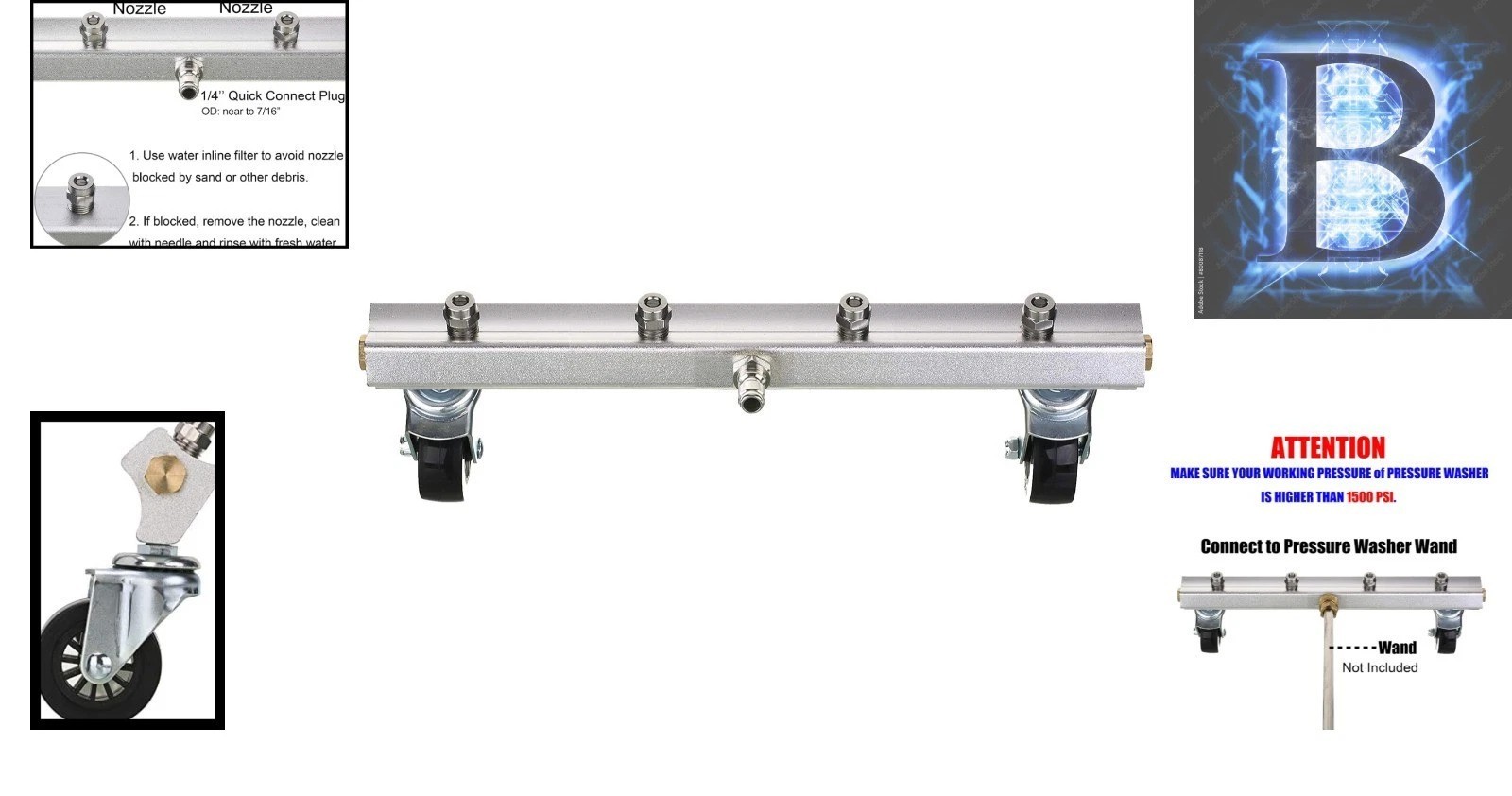 High-Performance 13 Inch Pressure Washer Undercarriage Cleaner for Cars & SUVs