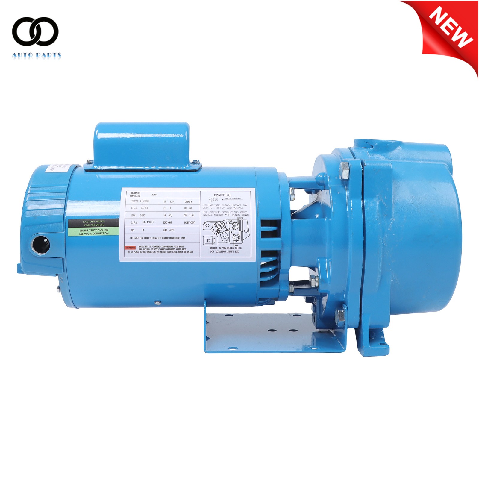 GT15 Cast Iron Self-Priming Centrifugal Pump 1-1/2HP Water Pump 115/230Volt