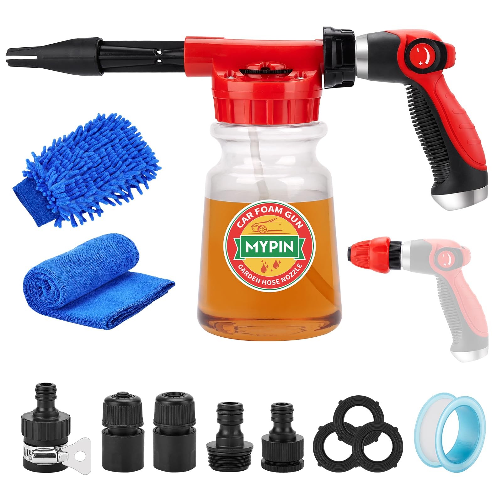 16 IN 1 Car Wash Foam Gun,Adjustable Hose Wash Sprayer for Car/Garden Clean