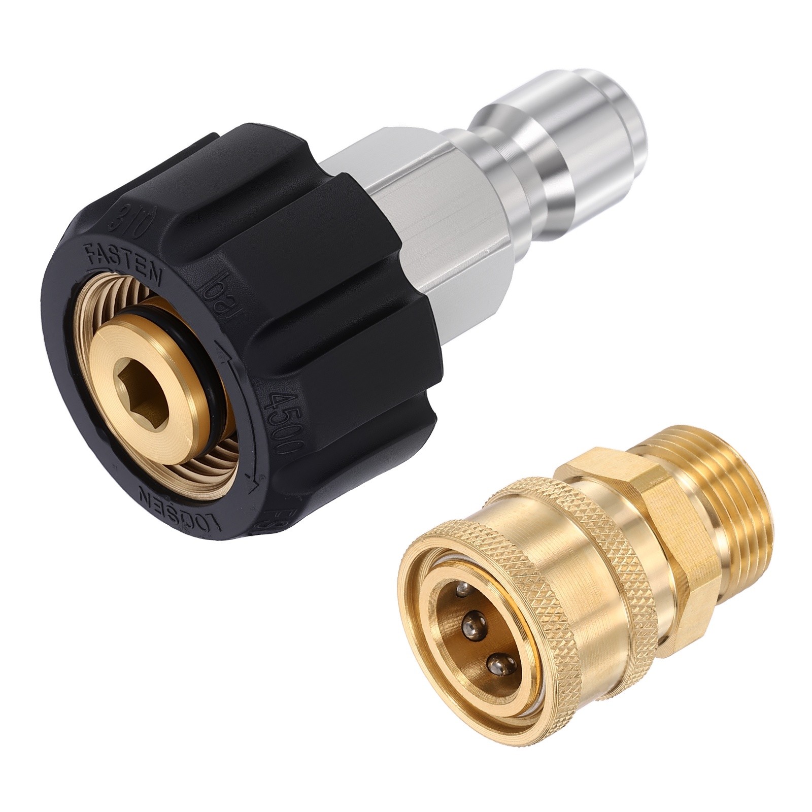 M22 15mm&3/8″ Female to 3/8″&M22 15mm Male Pressure Washer Adapter Brass Fitting