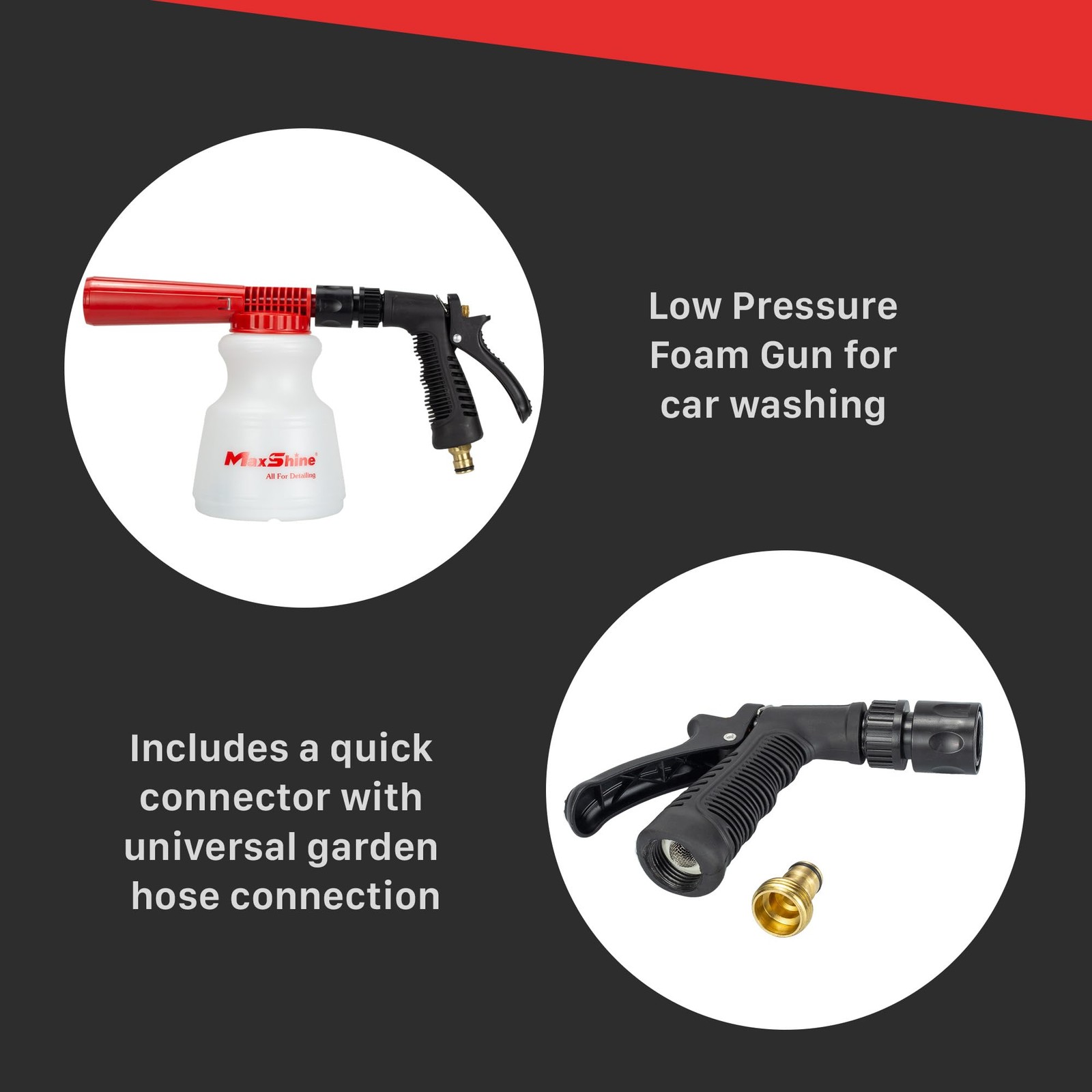 Low Pressure Foam – 1L Bottle, Anti-Slip Base, Universal Garden Hose Connecti…
