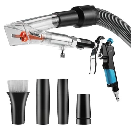 2-in-1 Car Interior Cleaning Gun & Vacuum Blower, Adjustable Air Flow Nozzle, Du