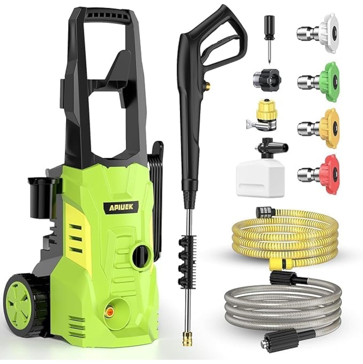 Electric Pressure Washer Spray Gun Wand Hoses 4-Nozzle Tips Foam Cannon Open Box