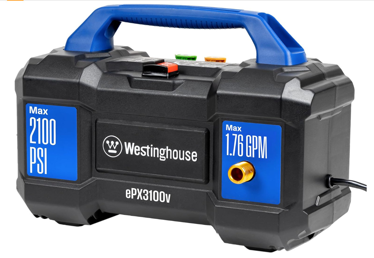 Westinghouse ePX3100v Electric Pressure Washer, 2100 PSI, Foam Cannon, 4-Nozzle