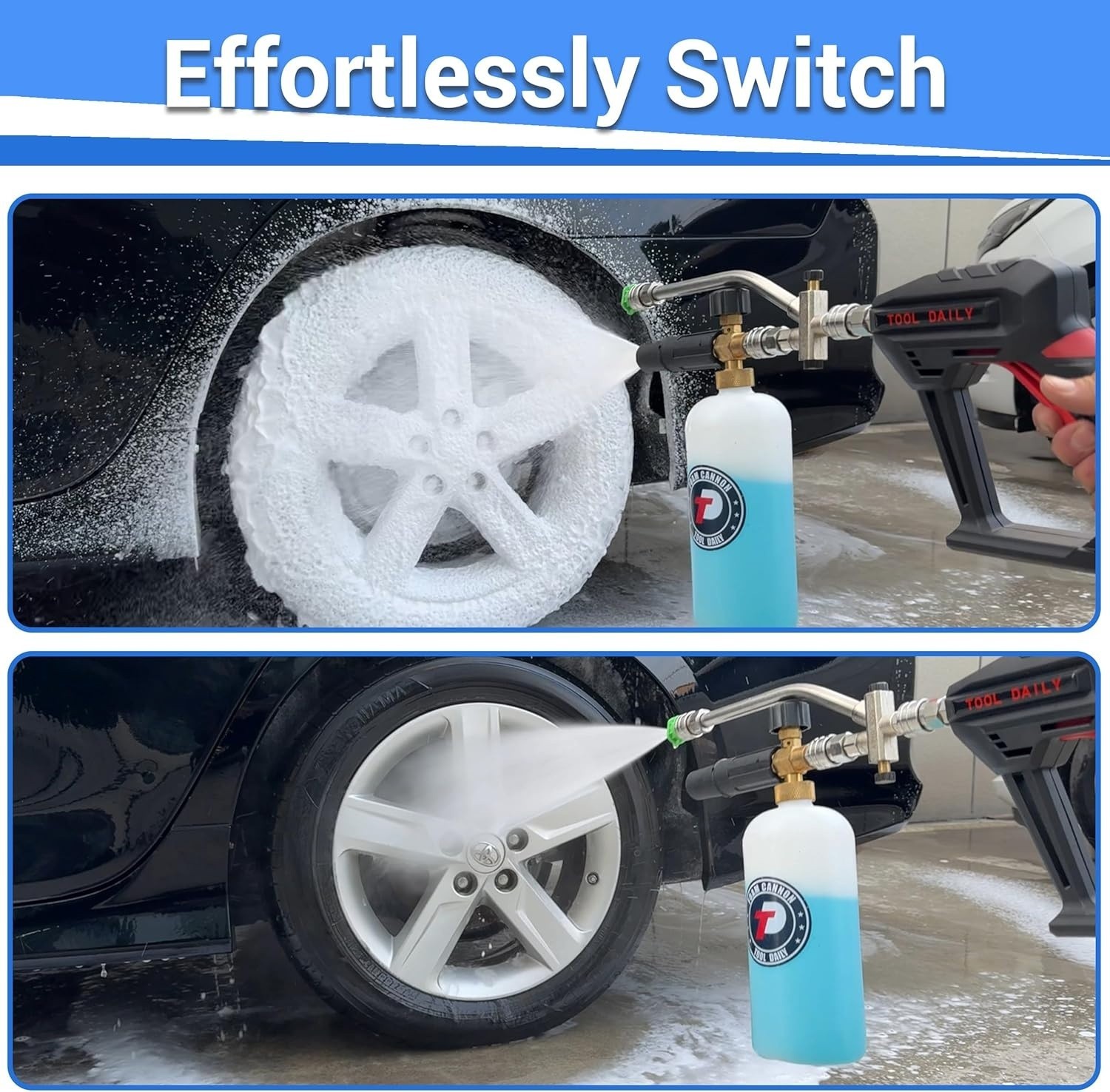 Max 3000 PSI Pressure Washer Gun w/ Foam Cannon 1/4″Quick Connect 5 Spray Nozzle