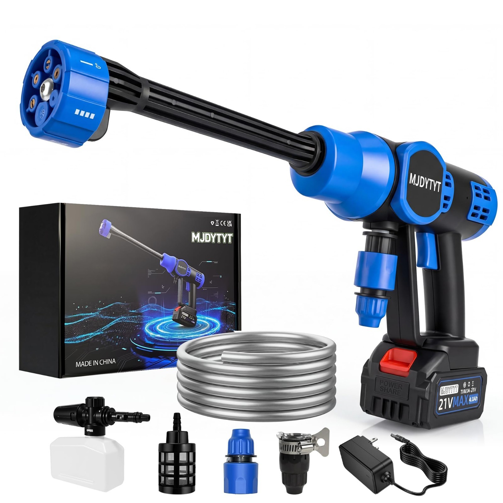 Cordless Power Washer with Brushless Motor, 6-in-1 Nozzle, Portable Handheld Cle