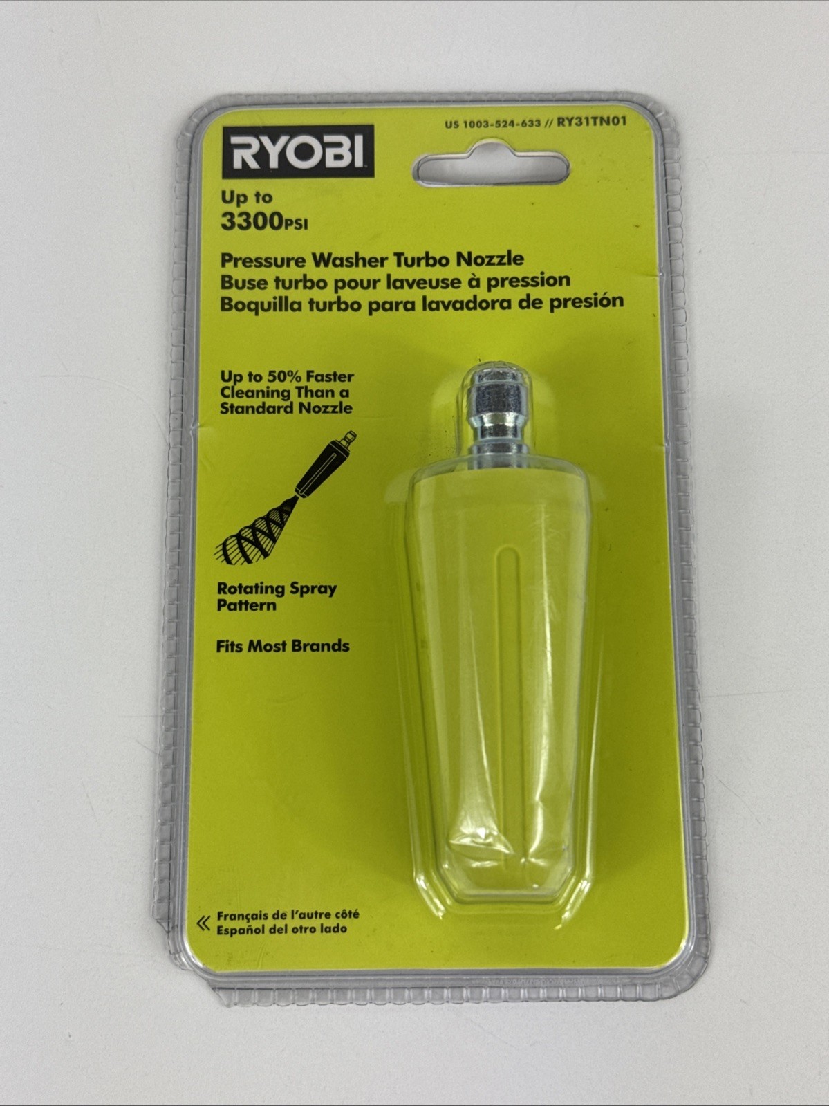 Ryobi 3300 PSI MAX Pressure Washer Turbo Nozzle – SEALED
