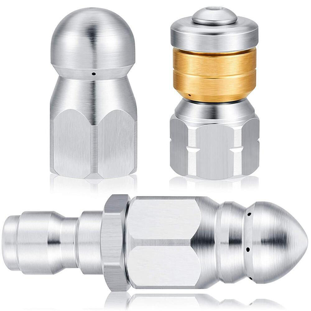 Pressure Washer 1/4” Male Drain Sewer Cleaning Pipe Jetter Rotating Nozzle Tool