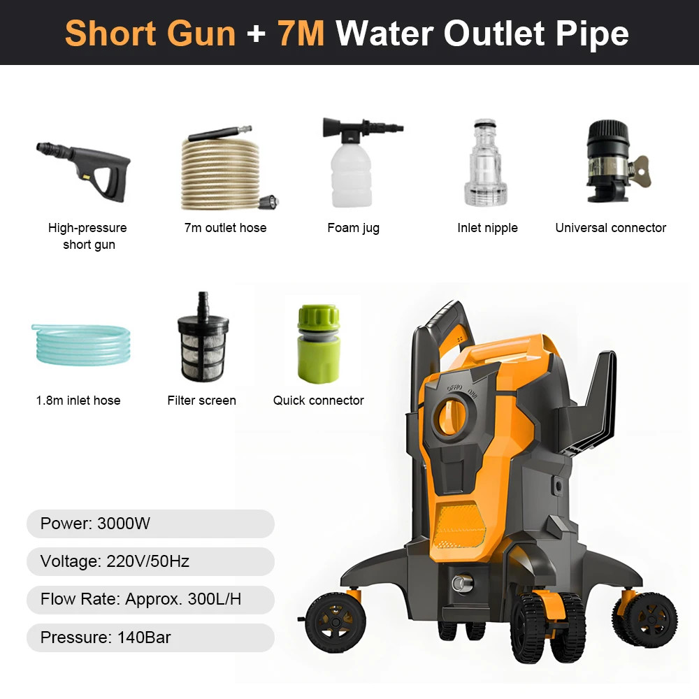 Electric Car Washer High Pressure Washer Handheld Multi-function 3000W High Powe