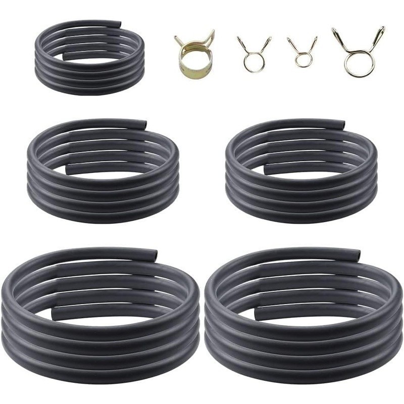 Durable Flexible Fuel Line Hose Set 5 Sizes W/ 40 Clamps Small Engines ATV Mower