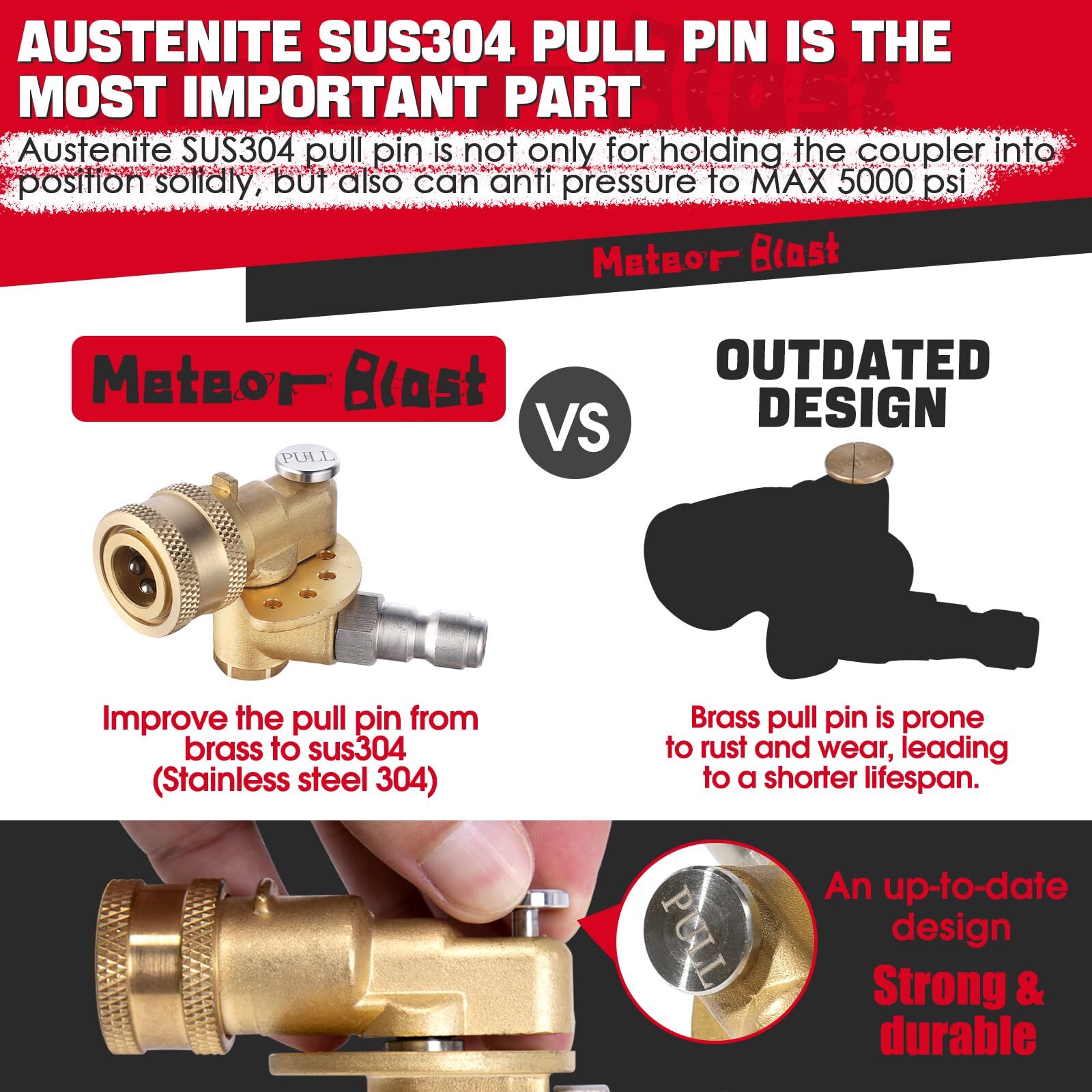 Quick Connect Pivoting Coupler120 Degree with 5 Angles for Pressure Washer No…