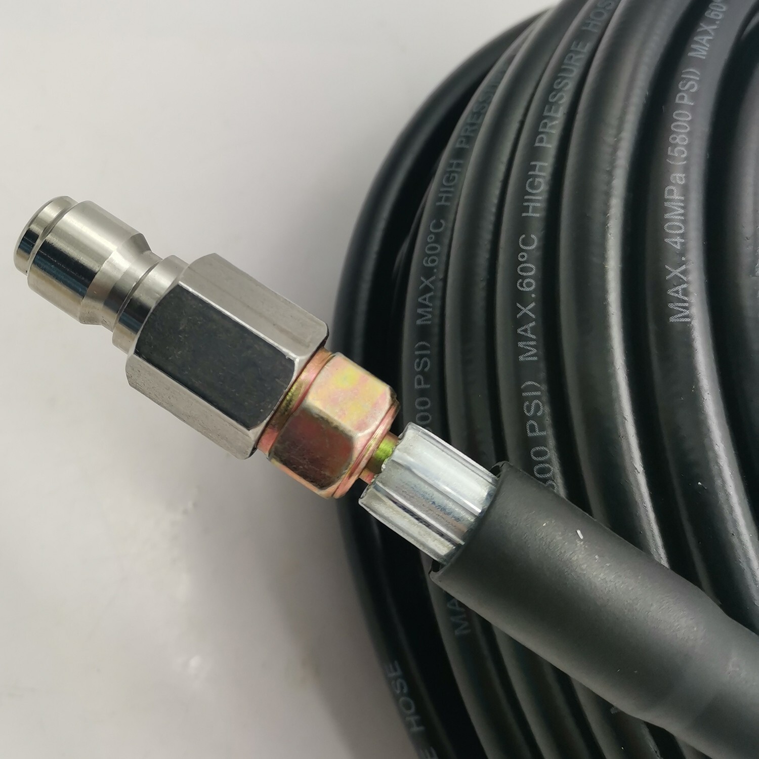 25FT 5800 PSI High Pressure Power Washer Hose 3/8″ Quick Connection Extension