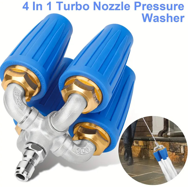 Durable Multifunc Turbo Nozzle Head 360 Rotate Quick Joint fits Cleansing Tools