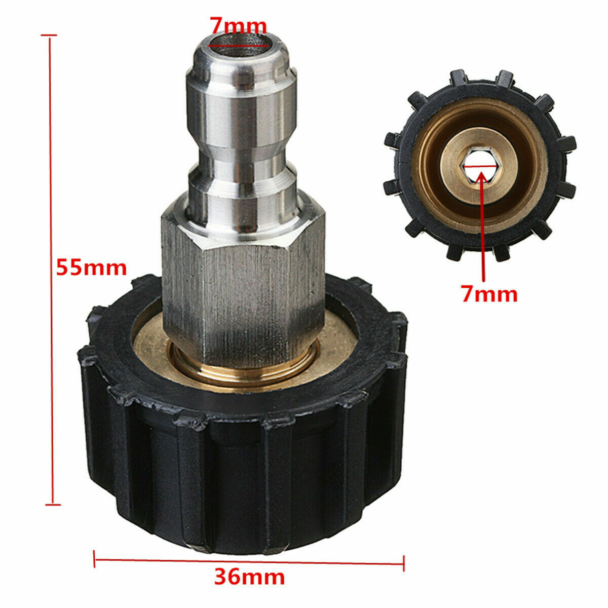 High Pressure Washer Adapter Quick Connect Gun To Wand M22/14mm To 1/4” Fitting