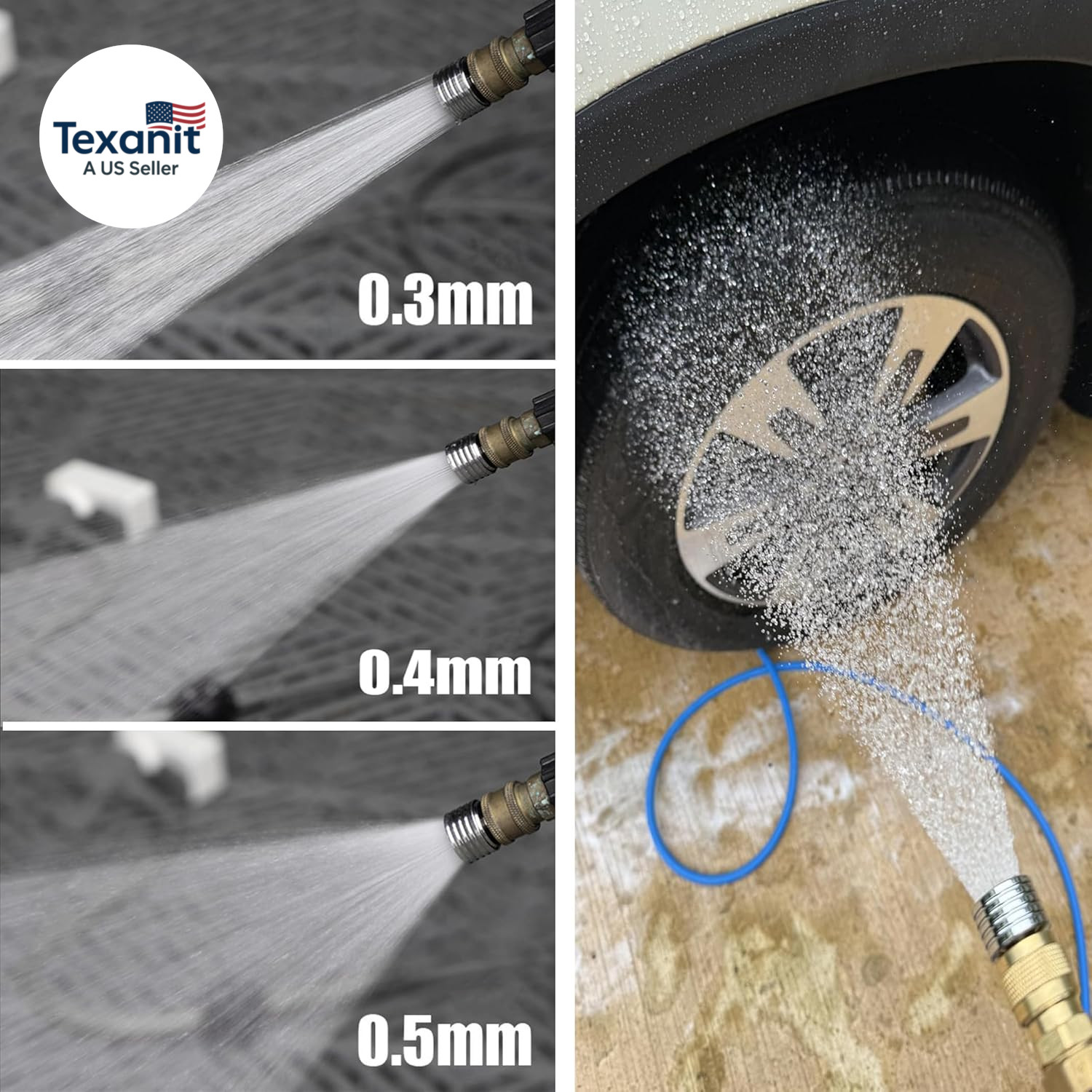 Pressure Washer Tips, Stainless Steel Shower Nozzle Soft Wash Nozzle, 1/4″ Quick