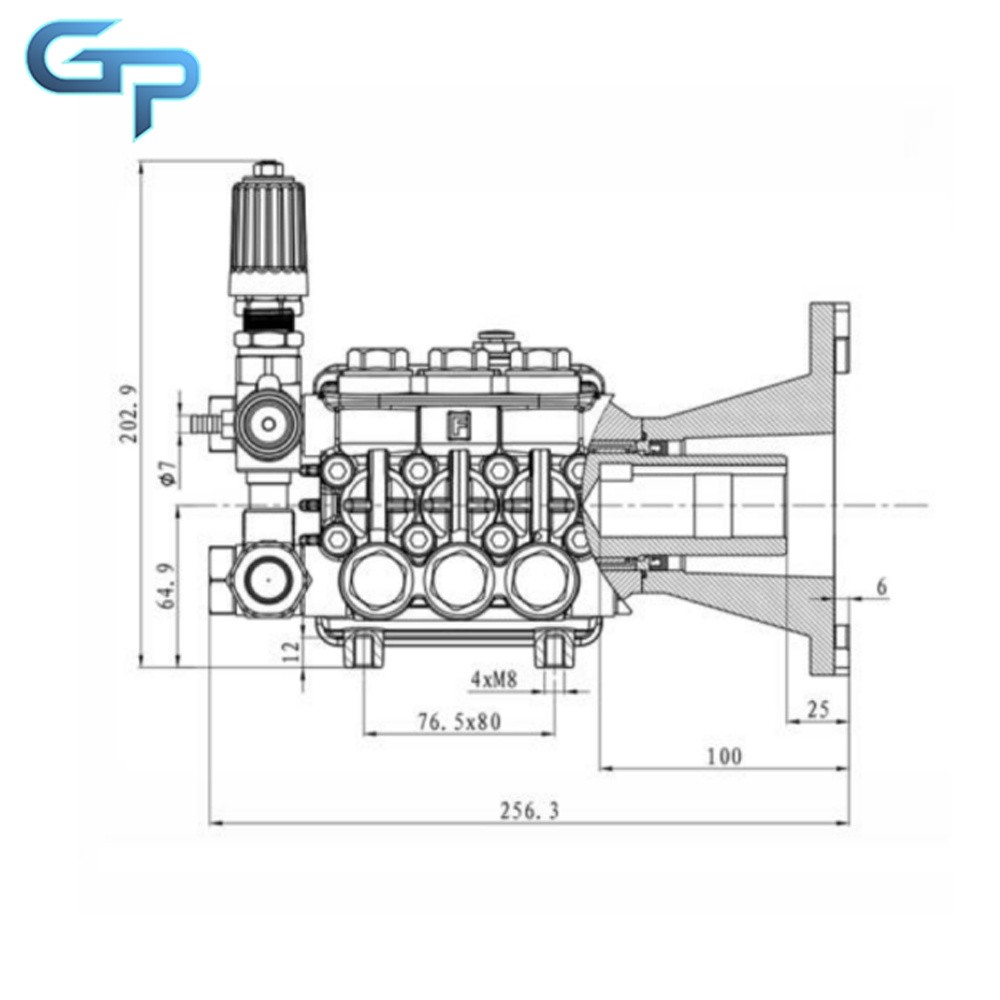 1Inch Shaft Pressure Washer Pump Horizontal 4 GPM 4400PSI /4000PSI /3000PSI