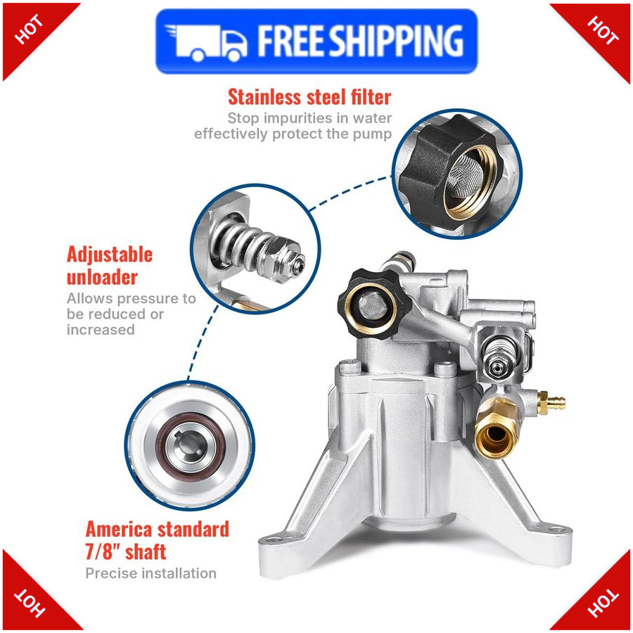 YAMATIC 7/8″ Shaft Vertical Pressure Washer Pump, 3000 PSI, 2.5 GPM Replacement