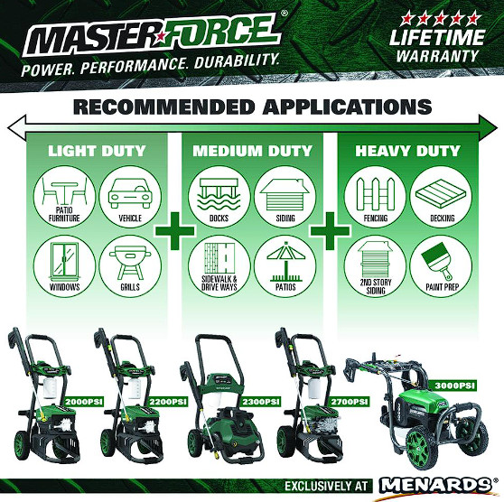 3000 PSI 2GPM 15Amp Heavy Duty Digital Corded Electric Pressure Washer Cleaner