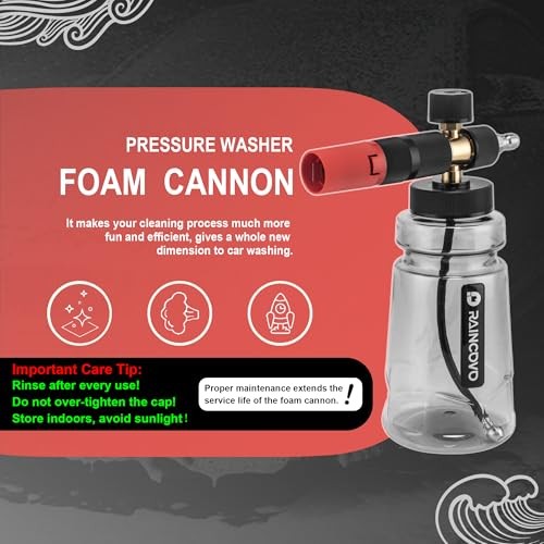 Foam Cannon Wide Mouth for Pressure Washer, Thick Snow Foam 254.1 cubic inches