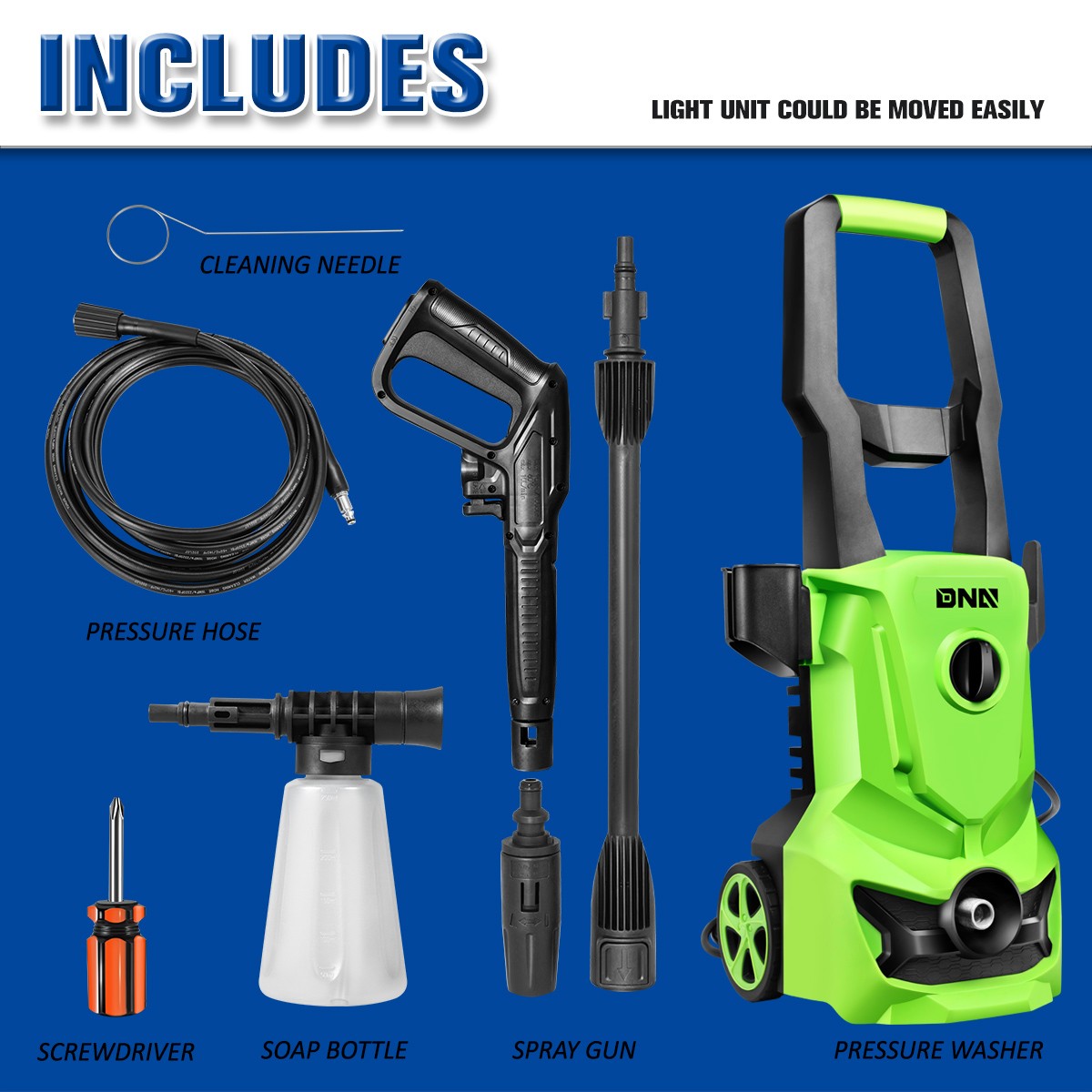 1813 PSI 1.45 GPM High-Pressure Electric Power Cleaner Car Washer Machine Green