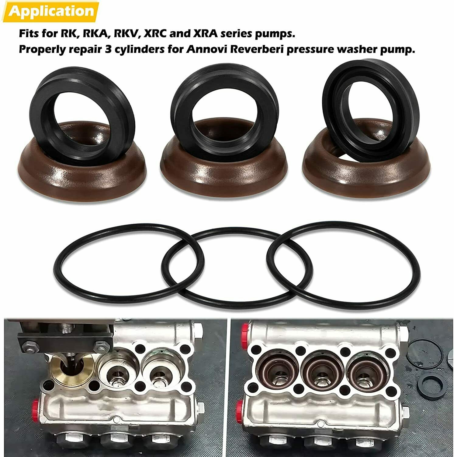 AR1857 Pressure Washer Packing Kit &Water Pump Check Valves For Annovi Reverberi