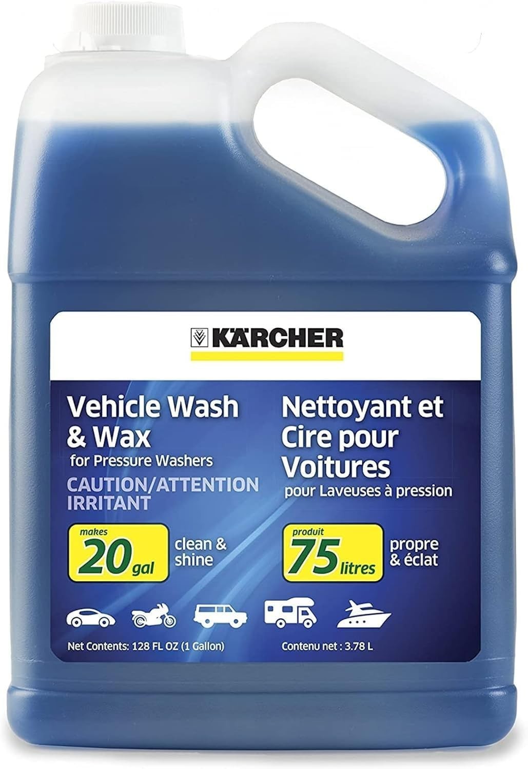 Kärcher – Pressure Washer Car Wash & Wax Cleaning Soap Concentrate – 1 Gallon