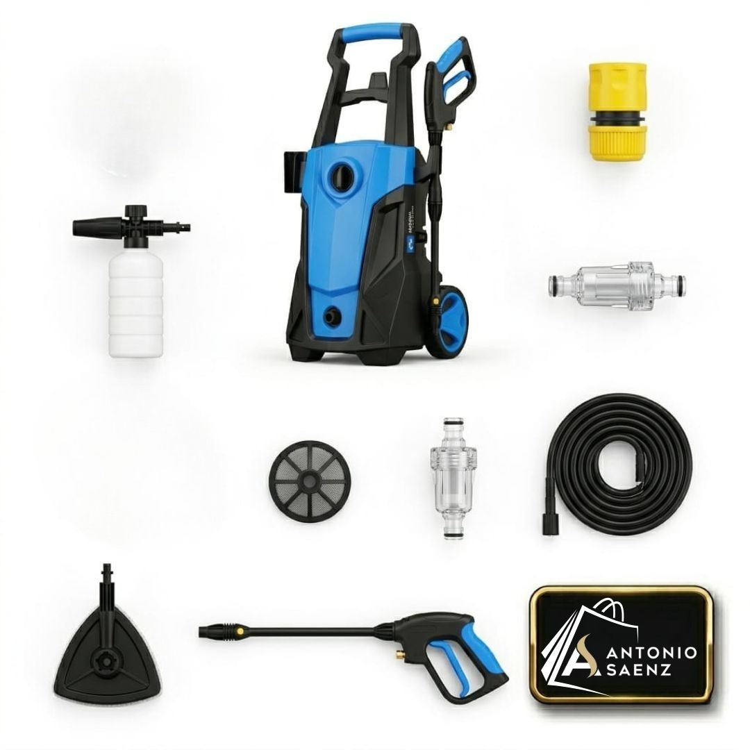 Alver 1500W Electric High Pressure Washer 1740PSI Car Cleaner W/Wheels Kit New.