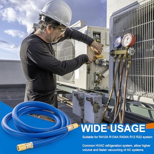 3/8″ Vacuum Refrigerant Hose, High Flow HVAC Vacuum Hose 3/8 FL to 3/8″ to 1/4″