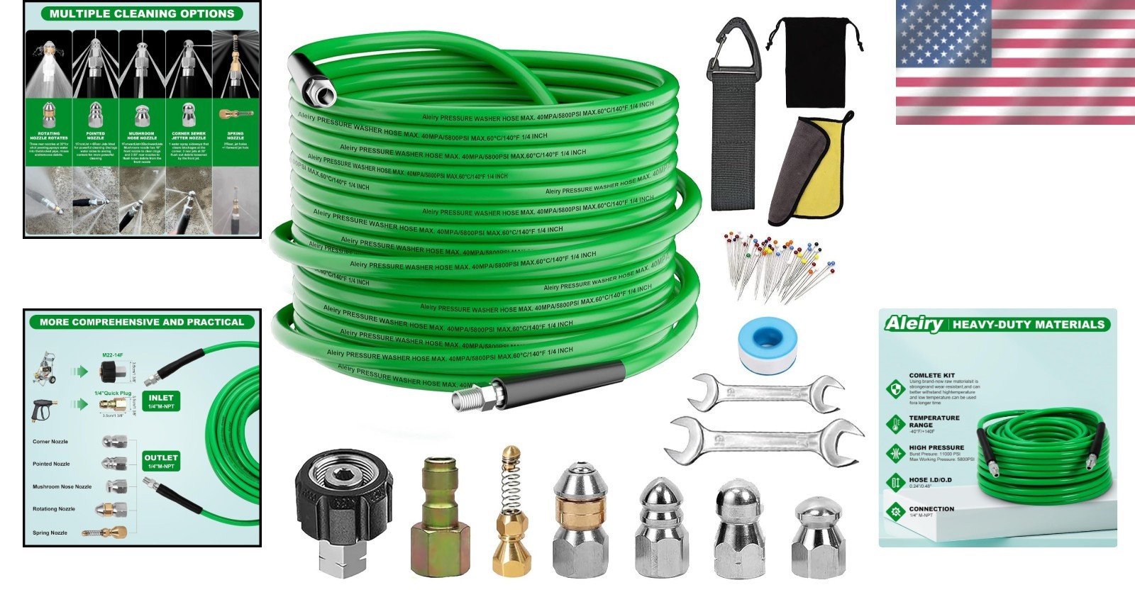50FT Sewer Jetter Kit for Pressure Washer – 5800 PSI High-Performance Cleaning