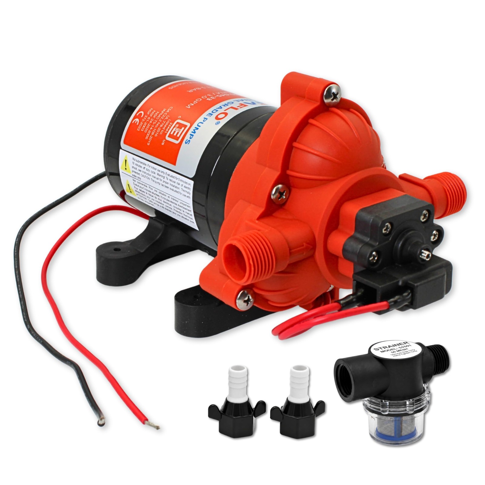 12V 3.0 GPM 45 PSI Water Diaphragm Pressure Pump – 4 Year Warranty!!!
