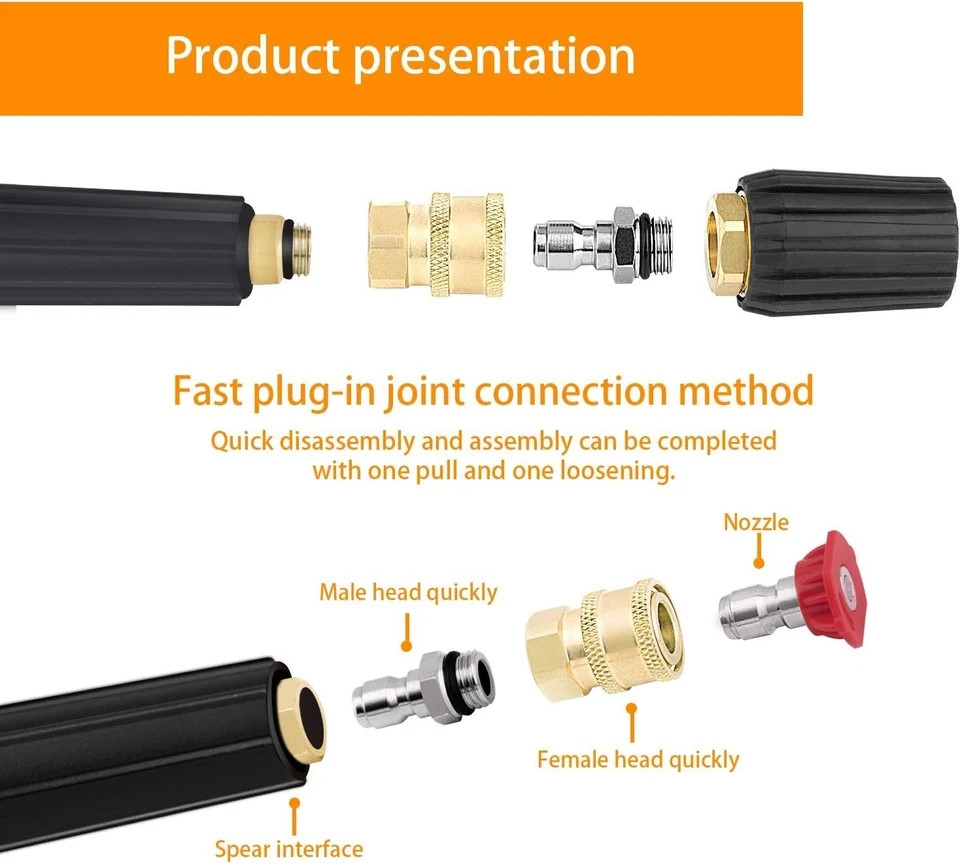 3 Pack Pressure Washer Brass Quick Connect Coupler 1/4 Inch Female NPT Adapter
