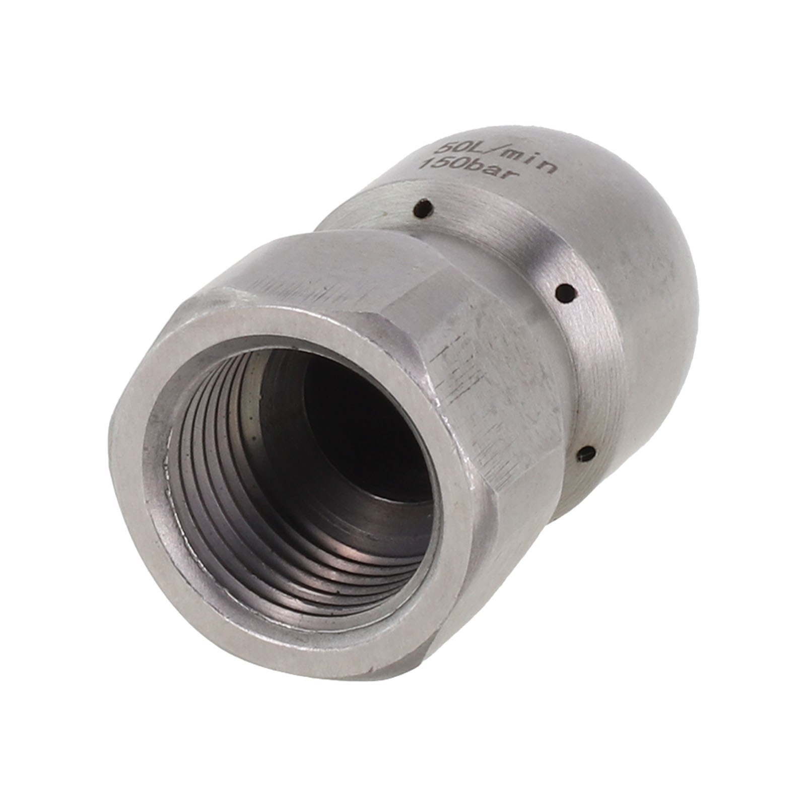 Efficient Sewage Pipe Cleaning Nozzle 12 Internal Thread Front 1 Rear 6 Holes