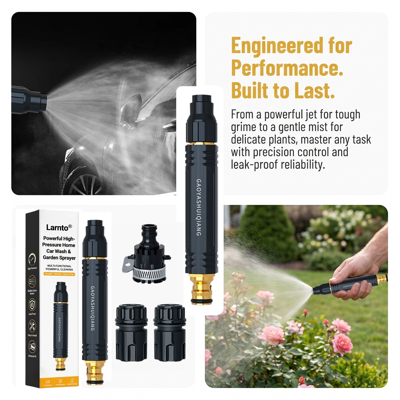 High Pressure Hose Nozzle Water Gun for Car Wash Garden Pressure Booster