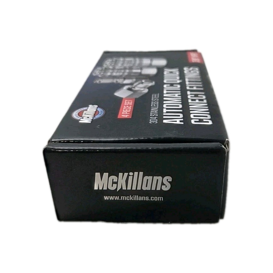 McKillans 3/8″ NPT Automatic Pressure Washer Quick Connect Kit of 4 – Stainl