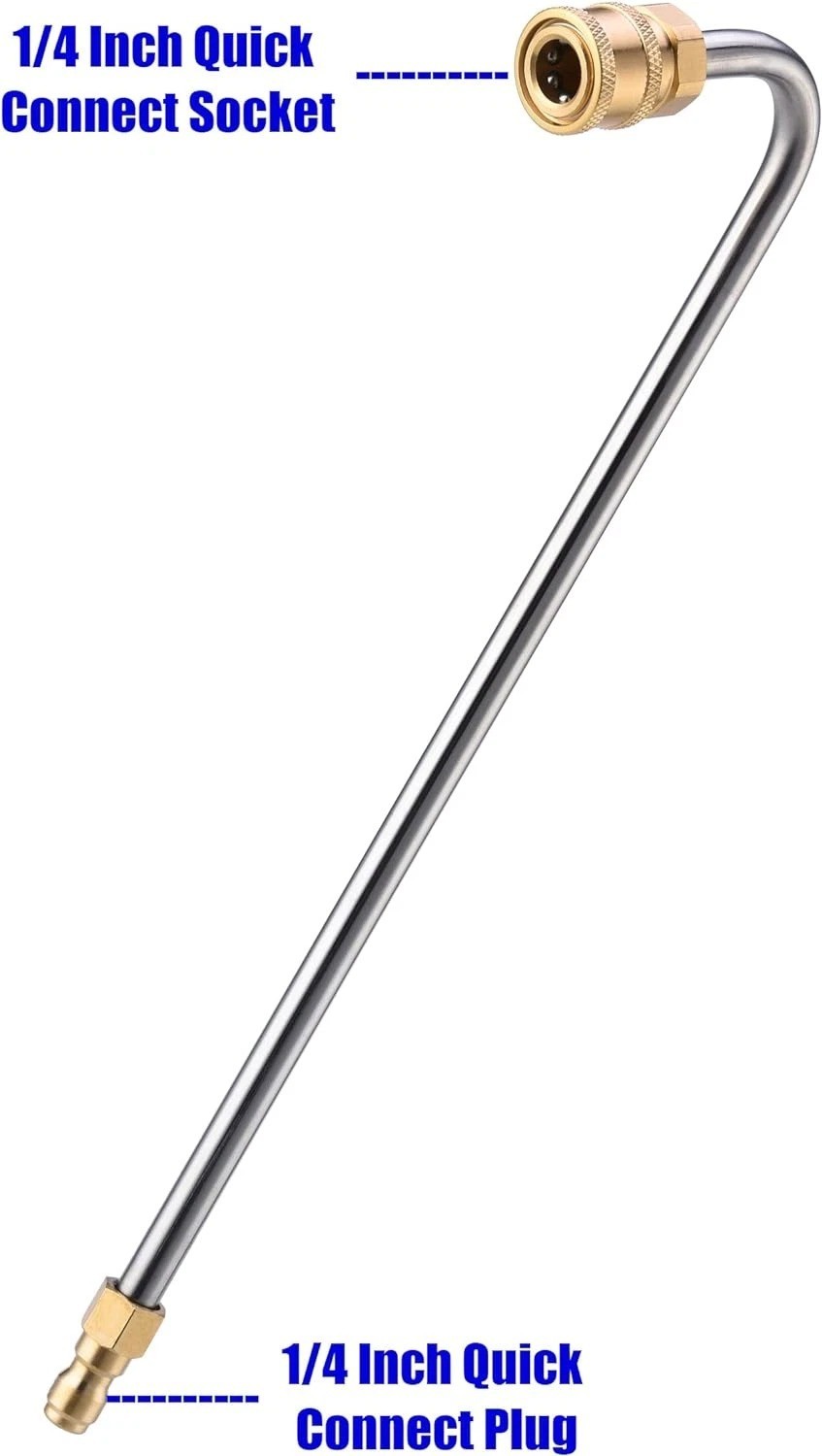 Stainless Steel Pressure Washer Gutter Cleaner Attachment, Angled Extension Wand