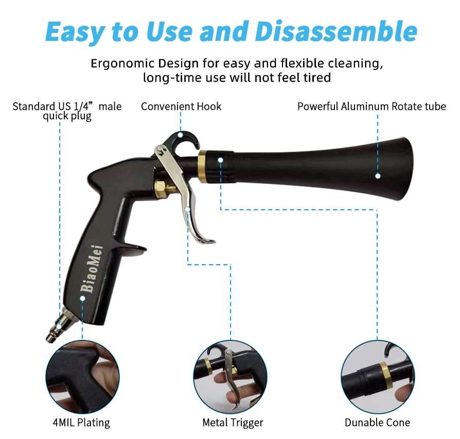 BIAOMEI High Pressure Car Interior Cleaning Gun Automobile Detailing Cleaning…