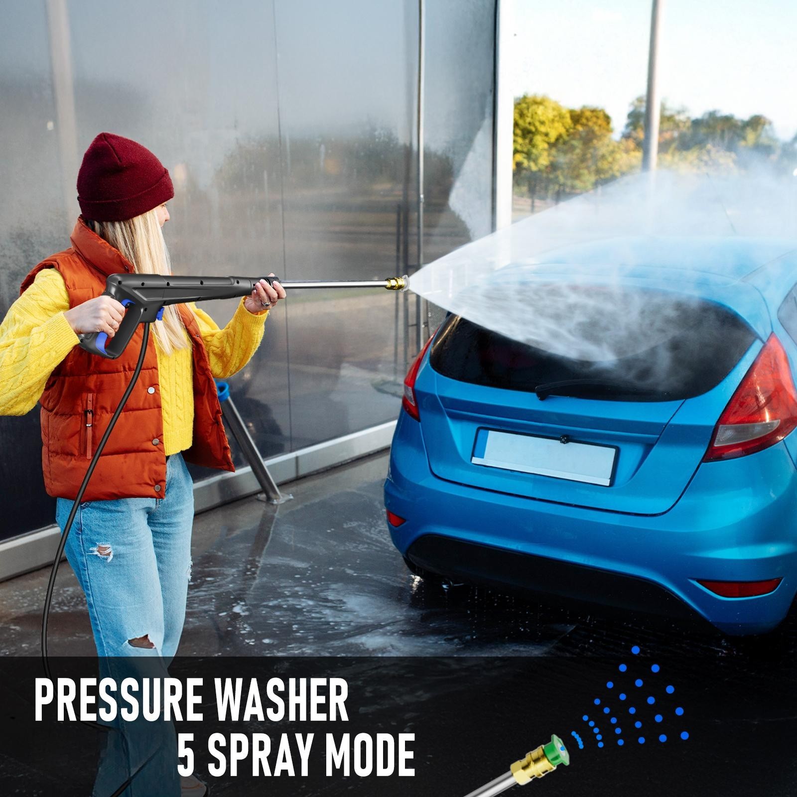 Pressure Washer 4200PSI 2.5GPM, Retractable Hose Reel, 4 Nozzle Tips, for Yard