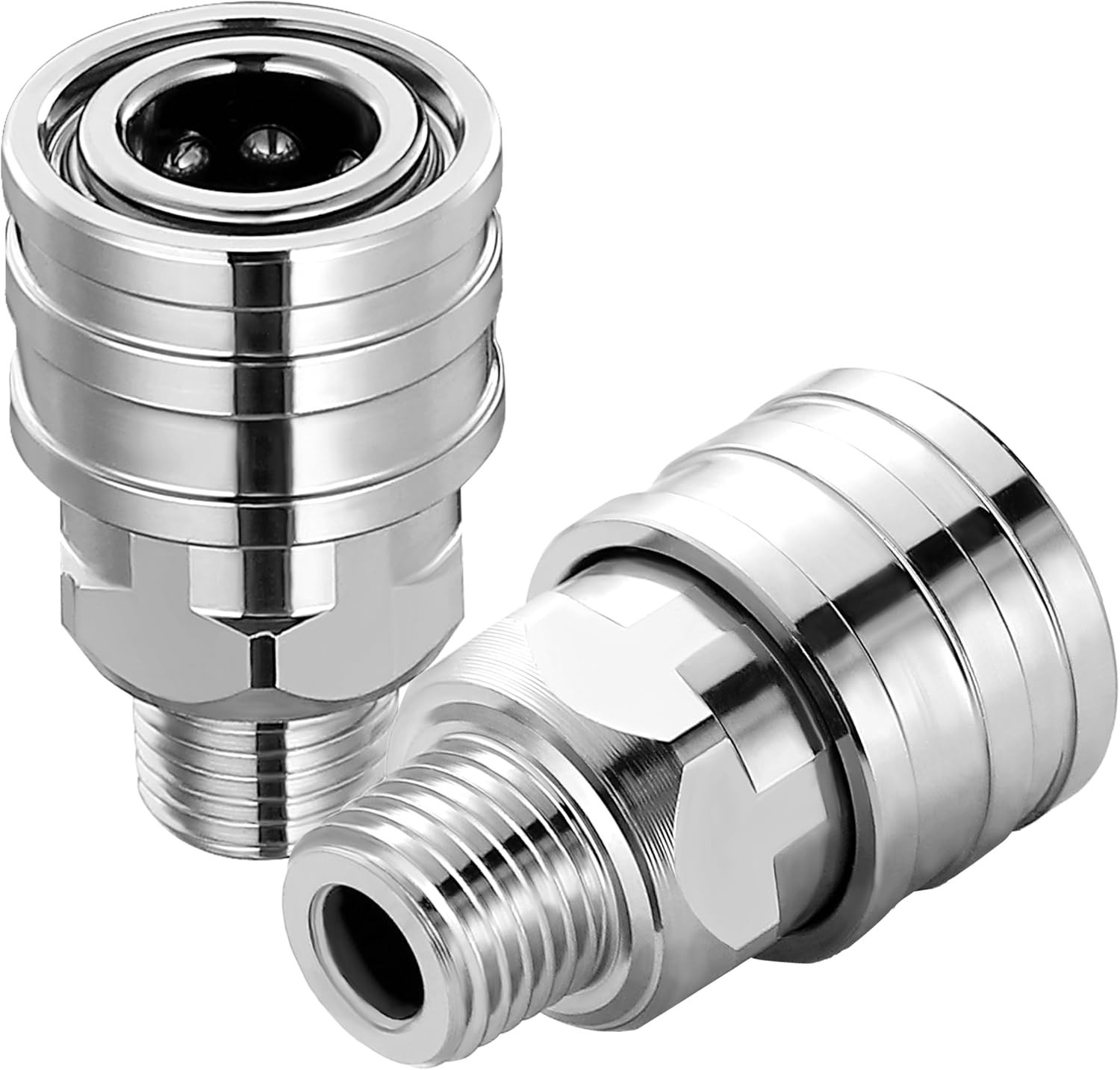 Stainless Steel 1/4″ Quick Connect Fittings for Pressure Washers – Set of 2, …