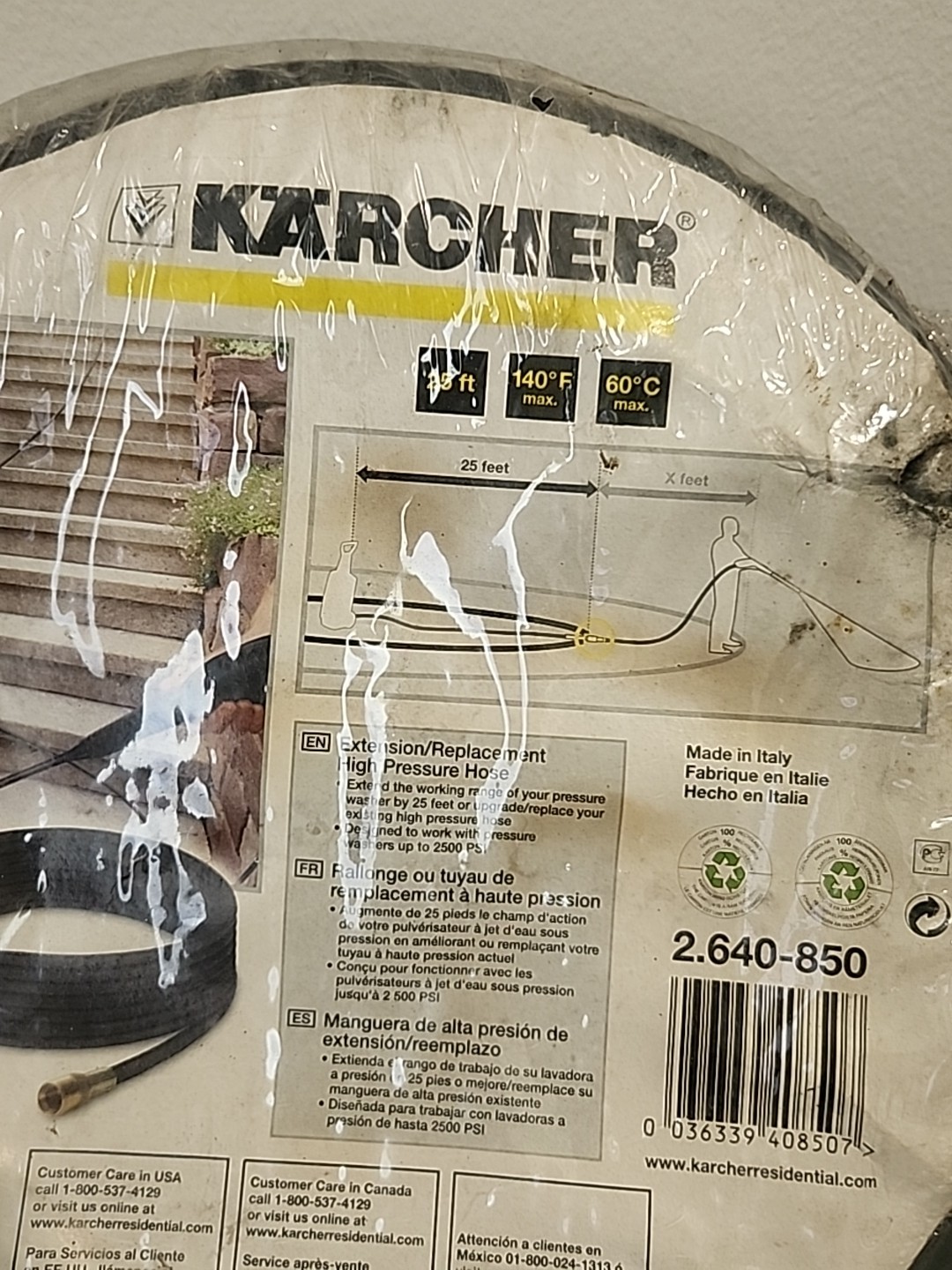 Karcher 25’ High Pressure Washer Replacement Hose 3000 PSI – New Old Stock NOS