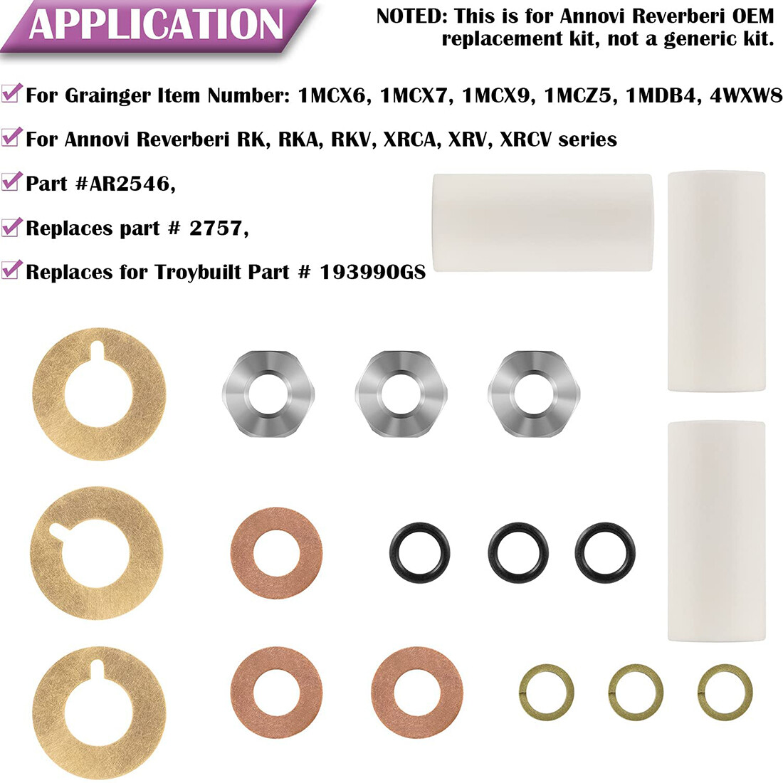 Ceramic Plunger Repair Kit AR2546 For Annovi Reverberi 18mm Pressure Washer Pump