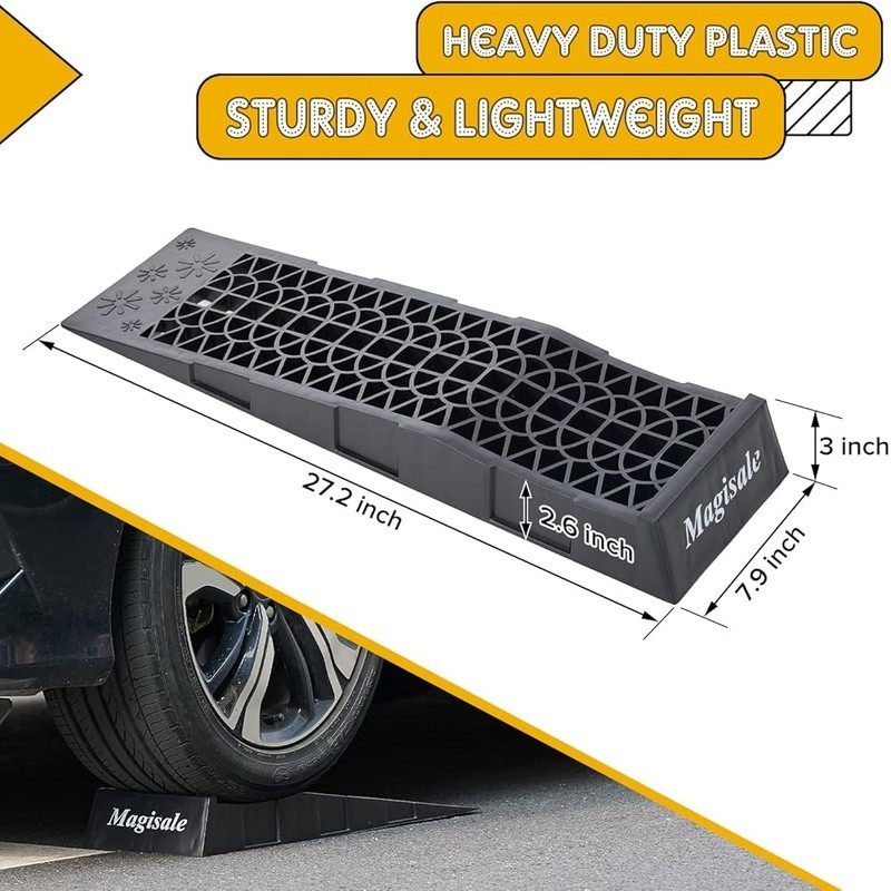 Low Profile Car Ramps 4Pcs Heavy Duty Plastic Service 6T Capacity Oil Change New