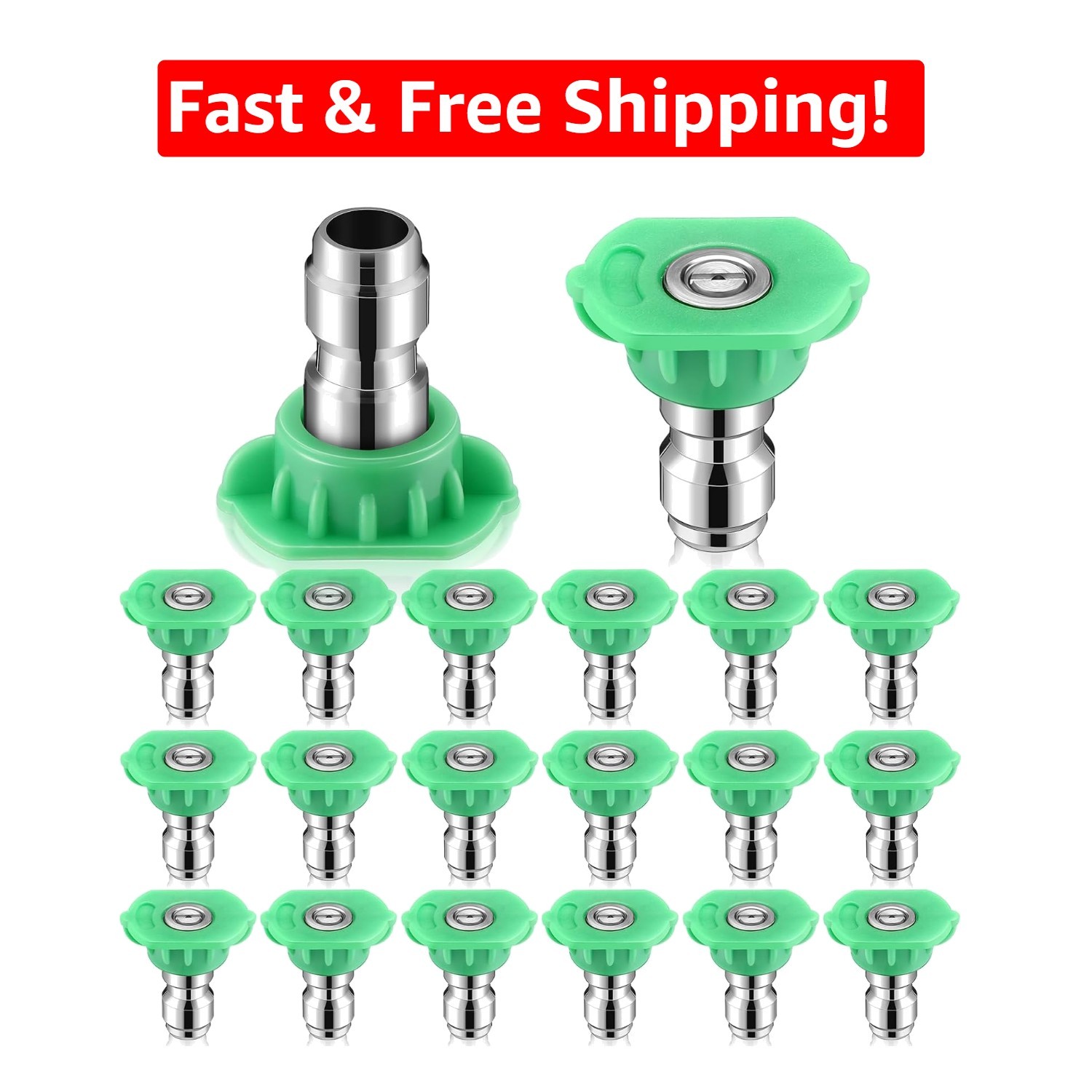 Elegant Green 20-Pack Quick Connect Nozzle Tips for 4000 PSI Pressure Washers
