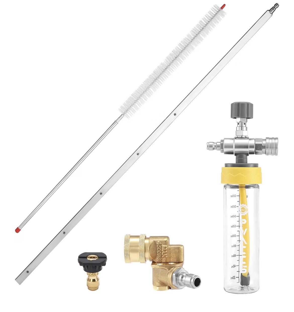 40″ Pressure Washer Wand Radiator Cleaning, Chemical Injector, Pivoting Coupler