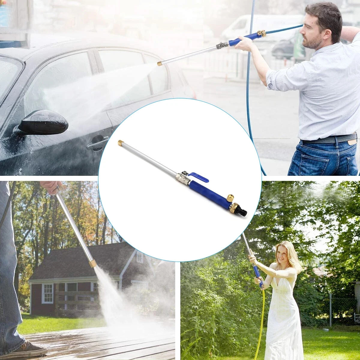 Hydro Jet High Pressure Power Washer Water Spray Gun Nozzle For Garden Car Hose
