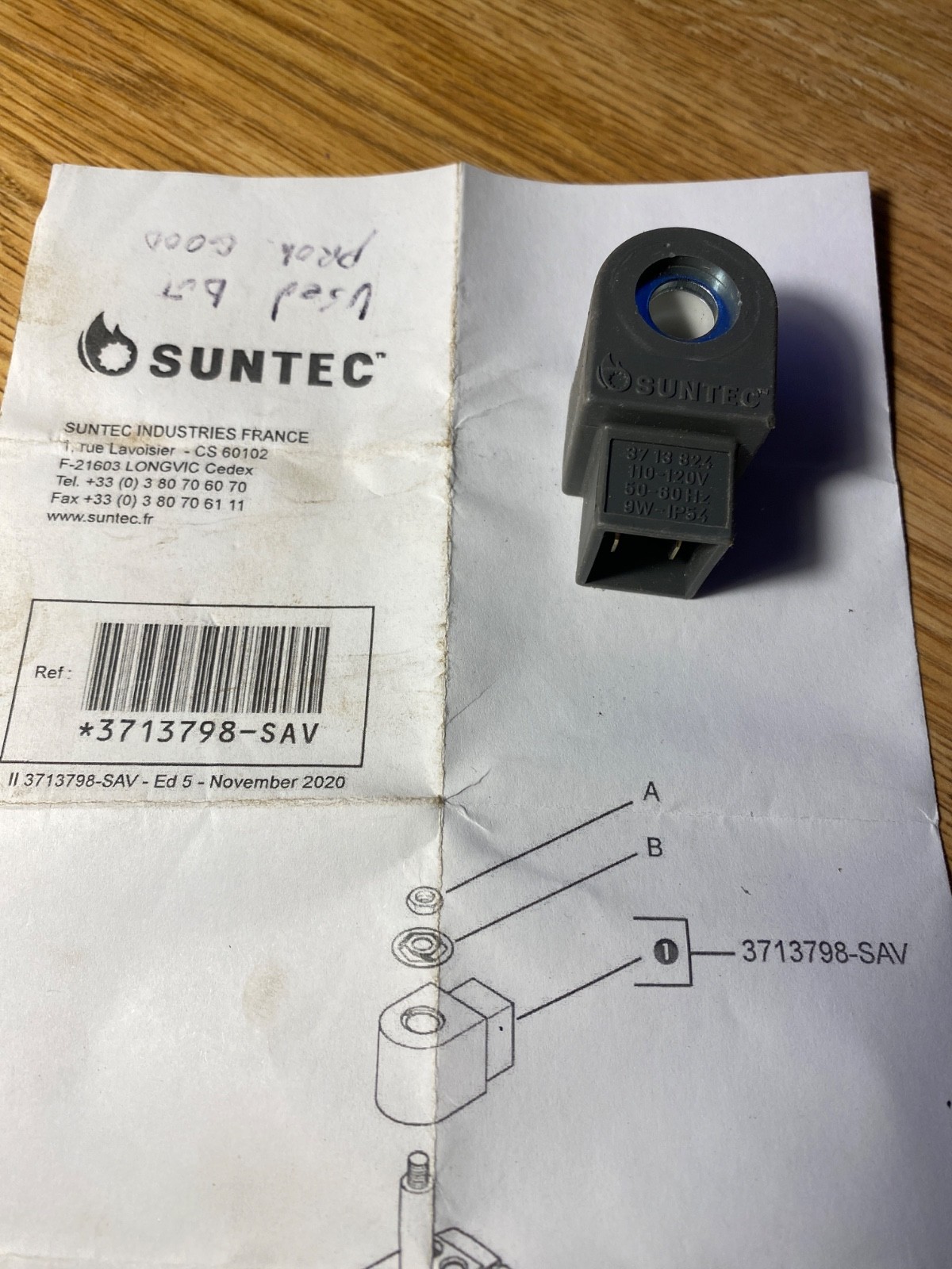 110-120 vac SUNTEC Solenoid Coil #37-13-824