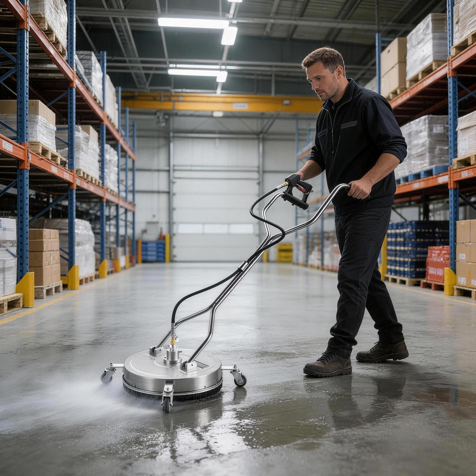 20″ Pressure Washer Surface Cleaner 4000PSI w/ Handles & Wheels Stainless Steel