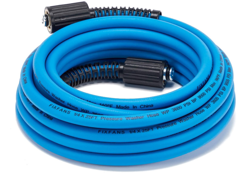 Manguera hidrolavadora 7.5m 3600PSI 1/4″ M22, resistente y flexible