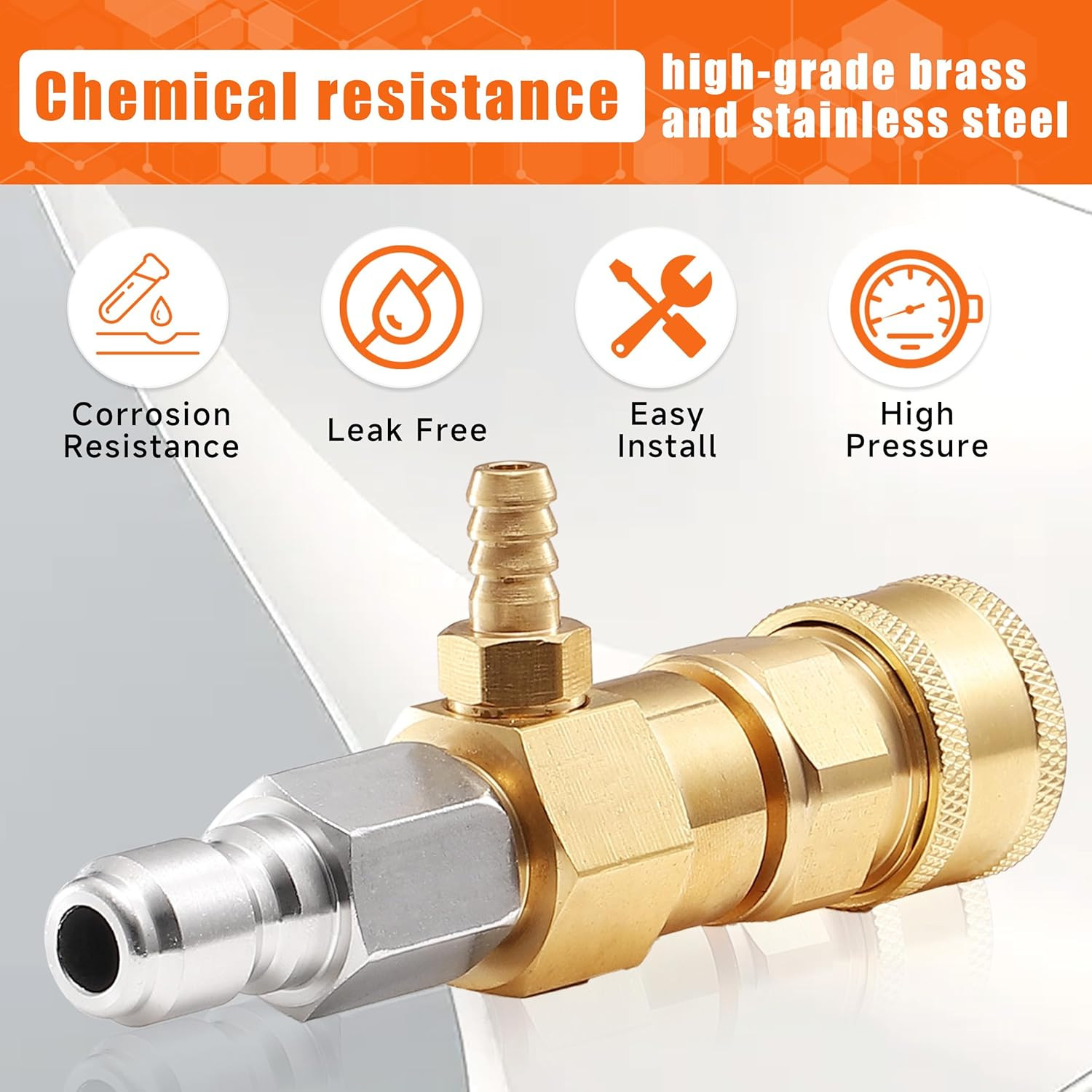 Downstream Injector for Pressure Washer, Power Washer Chemical Injector Kit with