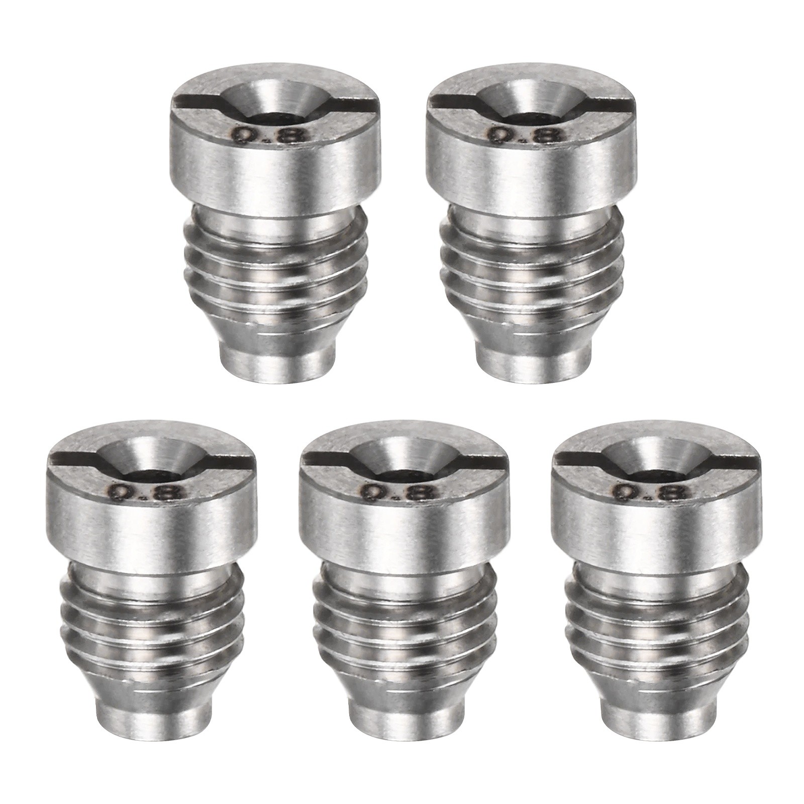 5-Pack 0.8 mm Stainless Steel Foam Cannon Orifice Nozzle Tips for Car Wash