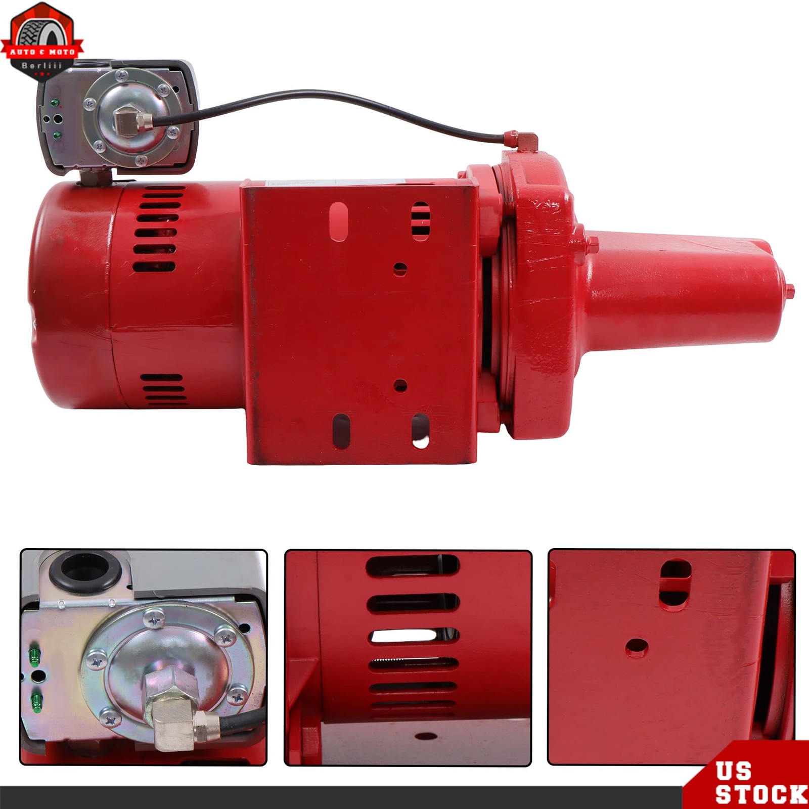 1 HP Dual Voltage 115/230 Volt 23 GPM Cast Iron Shallow Well Jet Pump Red 602208